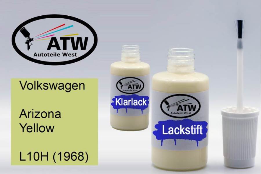 Volkswagen, Arizona Yellow, L10H (1968): 20ml Lackstift + 20ml Klarlack - Set, von ATW Autoteile West.